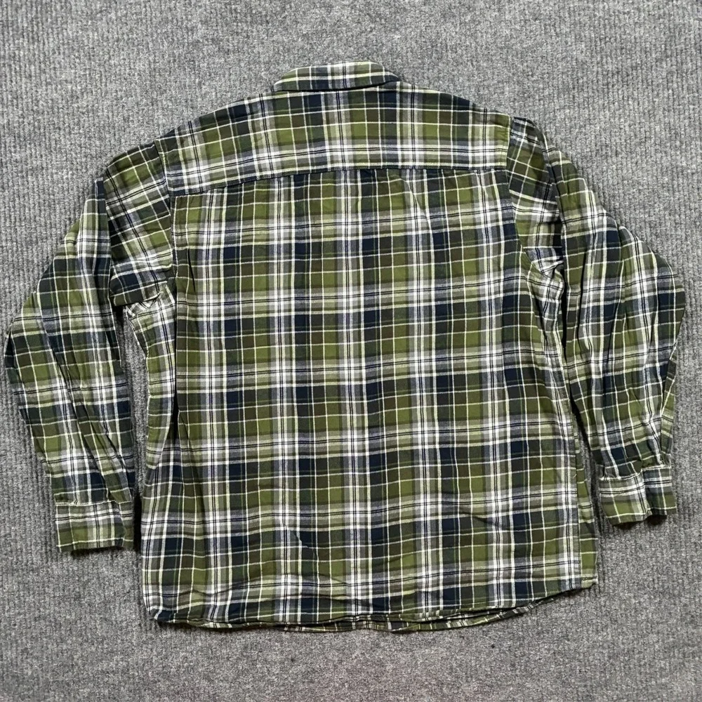 Red‎ Head Mens Button Up Shirt Size XL Green Plaid 100% Cotton Long Sleeve